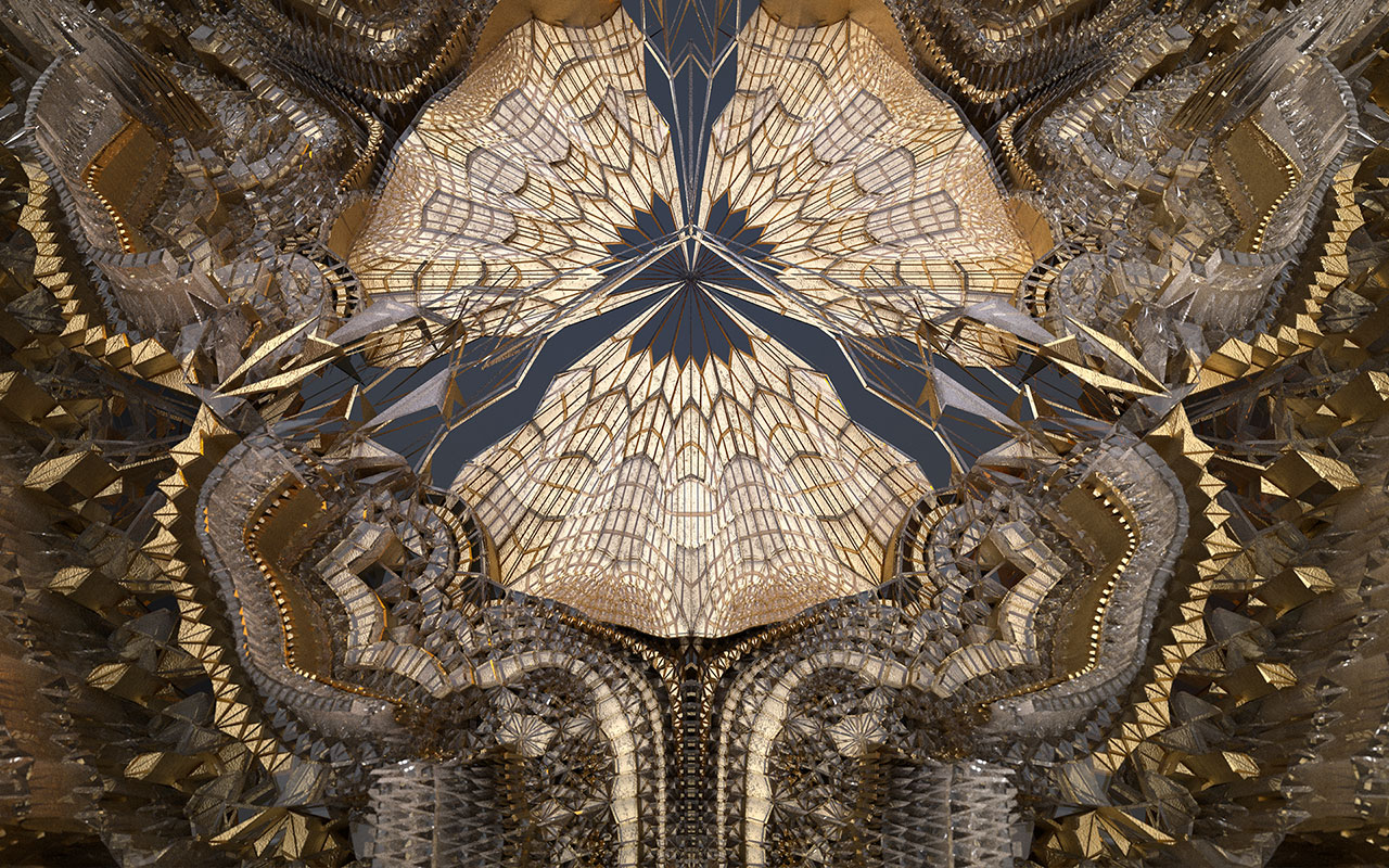 Triangular algorithmic muqarna, computationally generated
