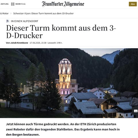 FAZ - Dieser Turm kommt aus dem 3D-Drucker / Tor Alva