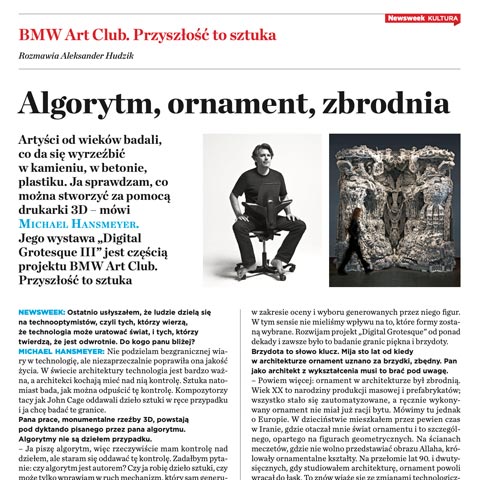Newsweek - BMW Art Club - Michael Hansmeyer
