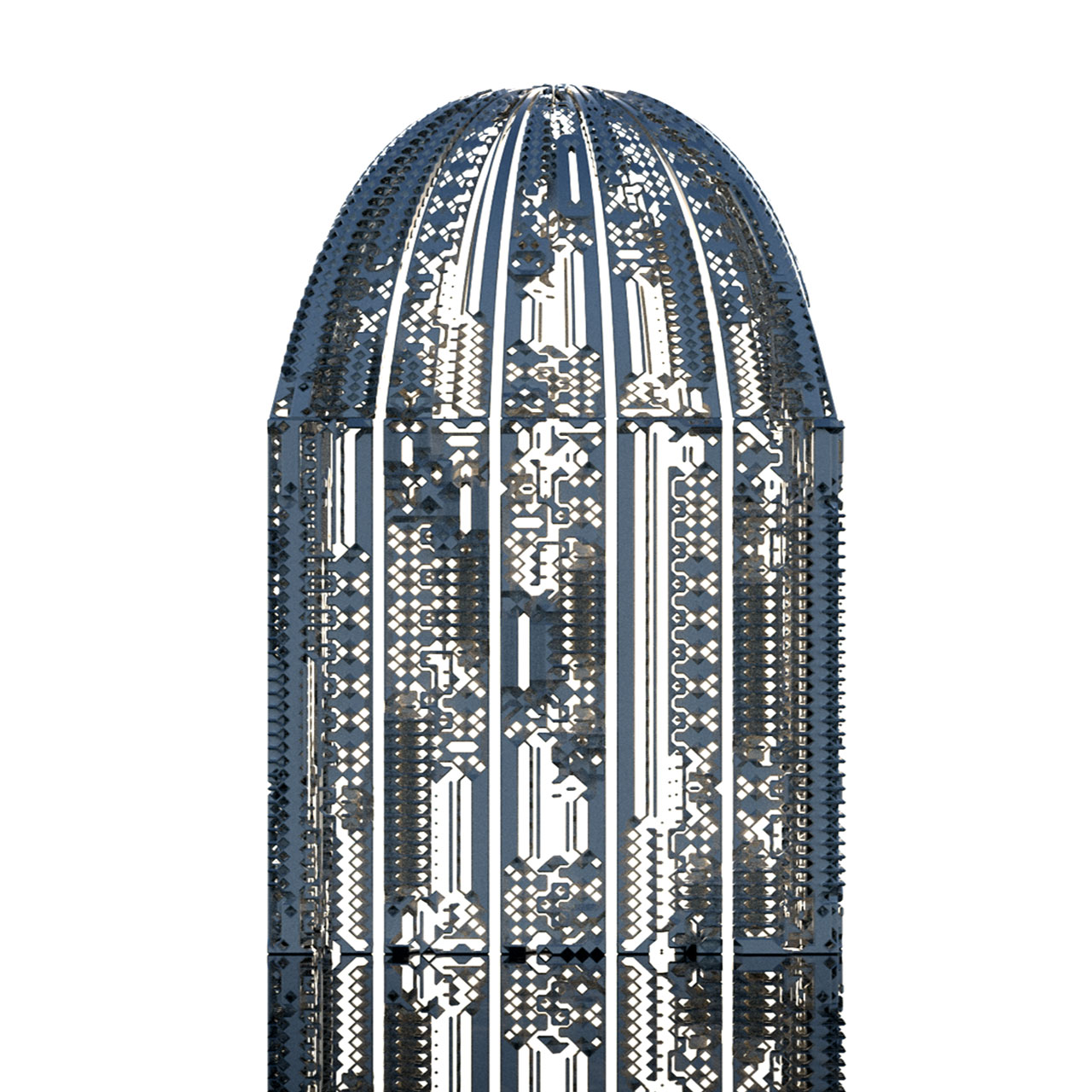 Voxelized dome generated with cellular automata