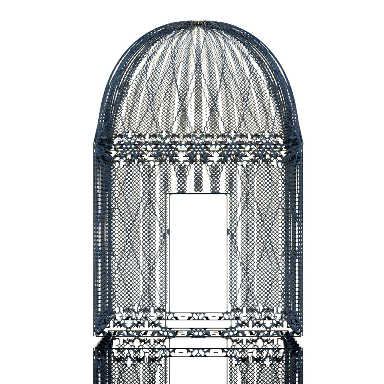 Voxelized dome generated with cellular automata