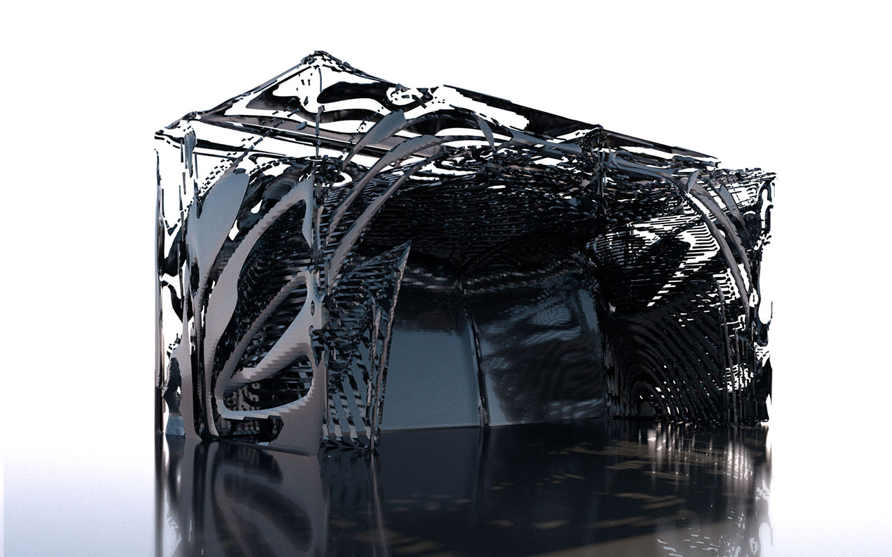 Voxel geometries: - Reaction-diffusion form (Gierer-Meinhardt process)